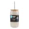 12 Pack: 18oz. Blue Cold Color Change Glass Sublimation Tumbler with Bamboo Lid by Make Market®